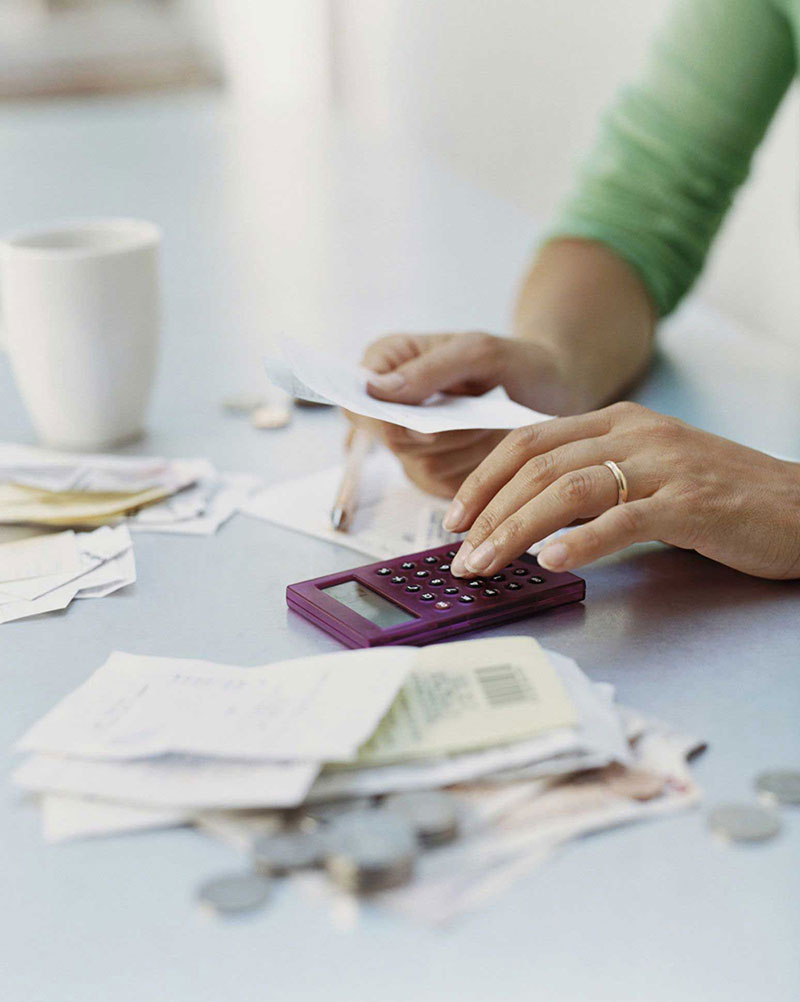 woman working on business finances
